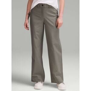 Lululemon City Sleek 5 Pocket Wide Leg High-Rise Pants Women's Size 29 Sage Gray